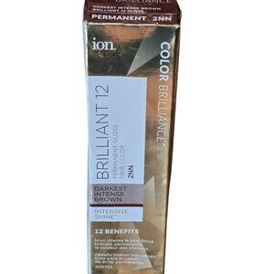 Ion Brilliant 12 Permanent Hair Color 2NN Darkest Intense Brown Gloss Intensive